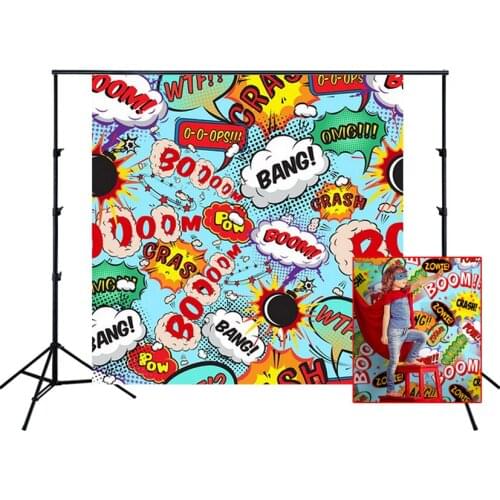 HUAYI Photography Backdrop Newborns Child Baby Birthday Photobooth Background Vintage Supermen Boom Photo Backdrops D-8800