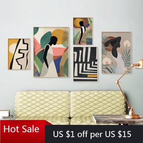 Geometric Abstract Canvas painting Scandinavian Print Art Wall Decor Pictures For Posters Aesthetic Room Decorative Kitchen Deco
