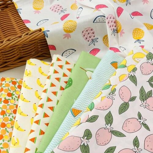 Cotton Twill Fabric Printed Fabric Striped Dot Plaid Fruit for Sewing Bed Sheet Quilt Cover Baby Clothing DIY Handmade By Meter
