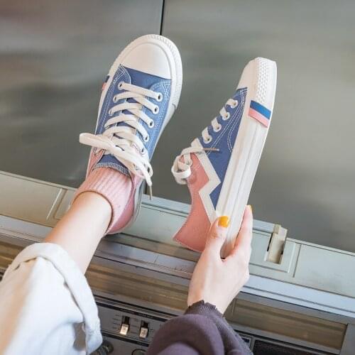 2021 New Spring Canvas Shoes Womens Korean Student Casual Fashion Sweet Girl Cute Lolita Anime Cosplay Female Sports Sneakers