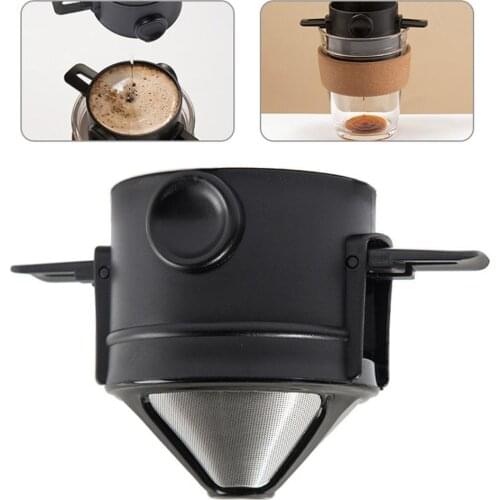 304 Stainless Steel Coffee Filter Cup Fine Mesh Coffee Filter Foldable Coffee Dripper Portable Reusable Drip Coffee Tea Infuser