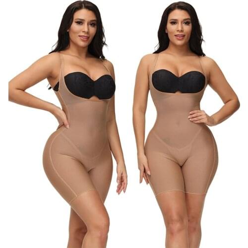 Body Shapewear Women Binders and Shapers Mesh Underwear Waist Trainer Underbust Bodysuit Slimming Sheath Flat Belly Butt Lifter