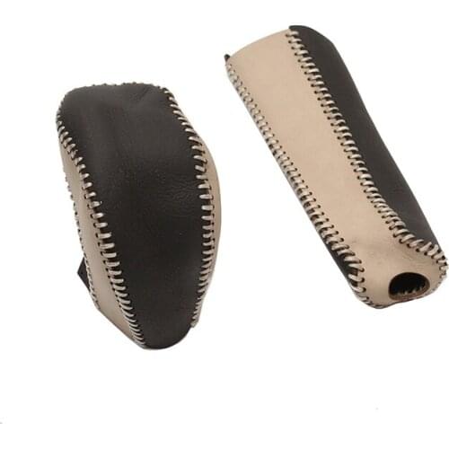 For For toyota Land Cruiser 200 -2019 2020 Leather Gears Handbrake Cover Gear Shift Knob Cover Case Auto Interior Aessories