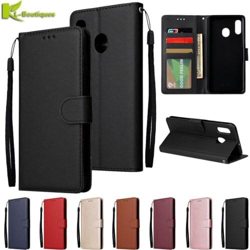 For Samsung Galaxy A20e Leather Case on sFor Coque Samsung A 20e A20e Cover Classic Style Solid Color Flip Wallet Phone Cases