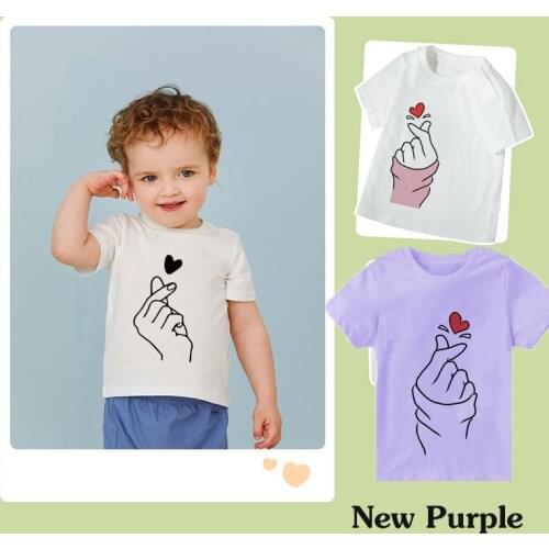 Mother Loves Children T Shirt Cartoon Baby Kids Boys Girls Cute Short Sleeves Summer Clothing Print Little Love Gesture Toddler