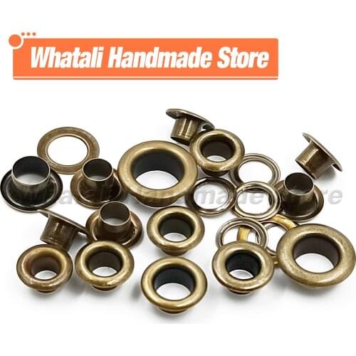 50Pcs Copper Color Hole Metal Eyelets Grommets with Washer For Accessories Leathercraft Diy Clothes Shoes Cap Belt Bag Tags