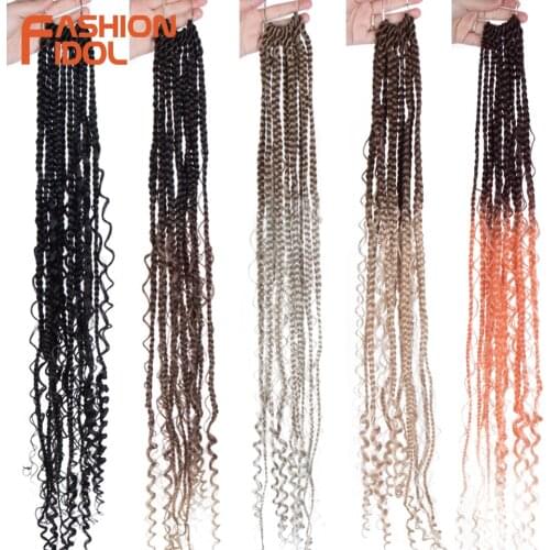 Micro Box Braiding Hair Synthetic Curly Hair Crochet Braids 24 inch Crotchet Hair Extension Ombre Grey Passion Twist Hair Braids