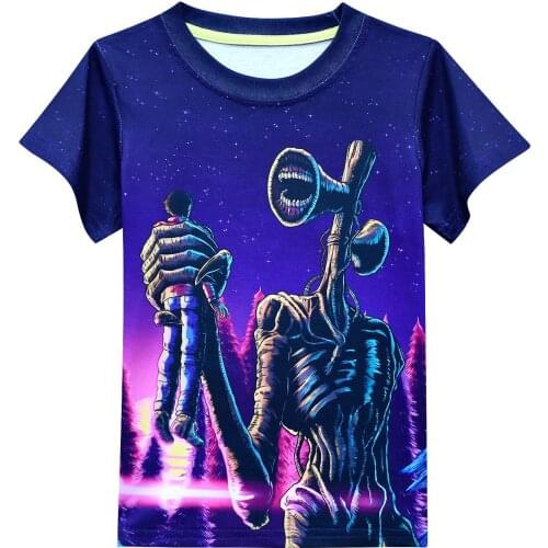 Fashion Siren Head Kids T-shirt for Boys Girls Short Sleeve T Shirt Summer Clothes Children O-neck Tshirt Baby Tops Cartoon Tees