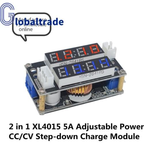 2 in 1 XL4015 5A Adjustable Power CC/CV Step-down Charge Module LED Driver Voltmeter Ammeter Constant current constant voltage