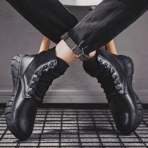 Man white sneaker casuales para sale spring black shoe boty sapato Mens slip botas work leather dress sapatos home western de