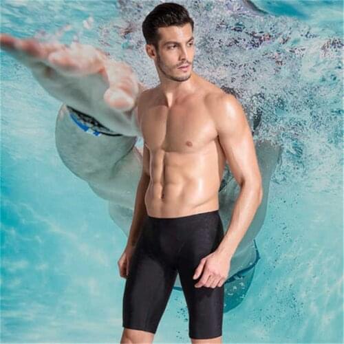 Men Shark Skin Water Repellent Professional Competitive Swimming Trunks Brand Soild Jammer Swimsuit Pant Racing Briefs XL-4XL
