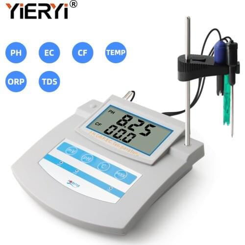 Yieryi PHS-26C Desktop Multifunctional Water Quality Tester PH ORP TDS EC CF Temperature Meter 6 in 1 PH PH Monitor with ATC