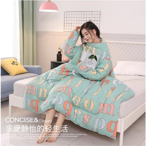 New Polyester Quilt With Sleeves Six Color Comforter Bed Cover Quilting Home Textiles Hotel for Children And Grow Up Quilts