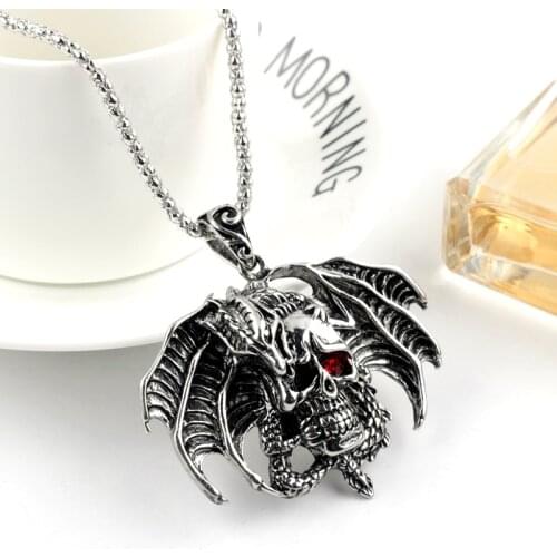 Halloween Pterosaur Dragon skull Necklaces Cool Pirate punk hip-hop Necklaces For Women/men Jewelry