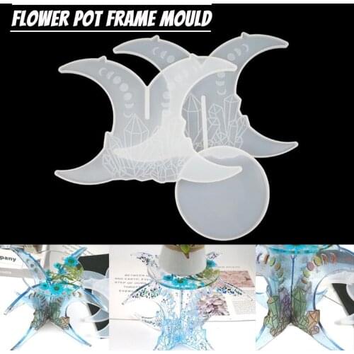 Candle Holder Mould Flower Pot Silicone Mold Plant Epoxy Resin Holder Mold Jewelry Tray Casting Tool DIY Craft Home Decoration