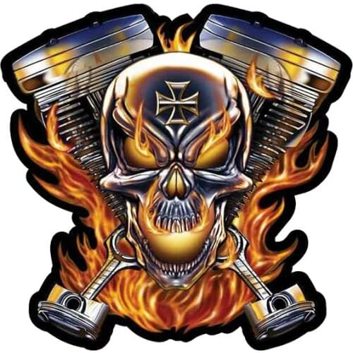 Hot Metal 3D Skull Flame Engine Anime high quality Car Sticker Vinyl JDM Bumper Trunk Graphic Windshield Decal Waterproof PVC