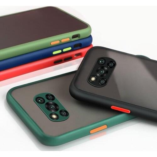 Transparent Matte Shockproof Case For Xiaomi Mi Poco X3 NFC Redmi Note 10 8 8T 9 Pro 9A 9C 10X Candy Color Armor Cover