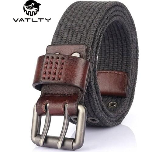 VATLTY Official Authentic Canvas Belt Solid Metal Buckle 4.5mm Strong Soft Canvas Outdoor Work Waistband Jeans Belts For Men