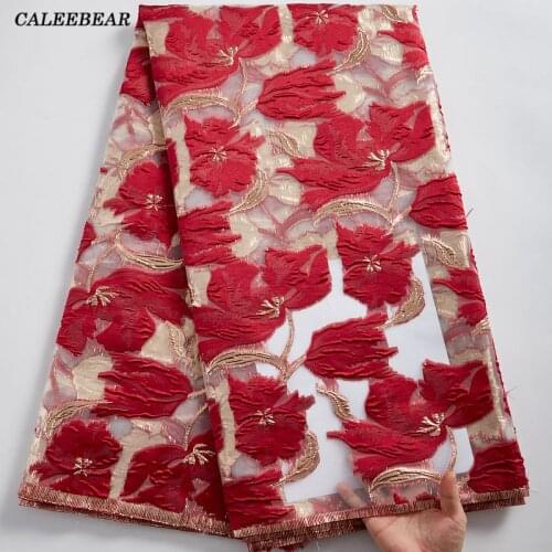 Latest Top Selling French Brocade Jacquard Lace Fabric African Tulle Net Lace Fabric Brocade Fabric For Nigerian Dress Sew S2392