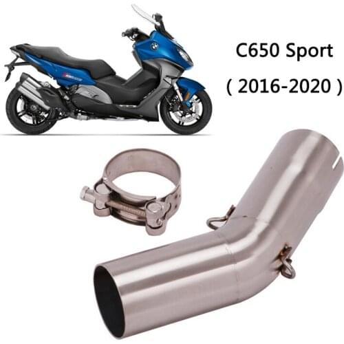 Mid Pipe for BMW C650 Sport 2016-2020 Motorcycle Exhaust Pipe Steel Middle Link Pipe Slip On 51mm Muffler Reserve Catalyst
