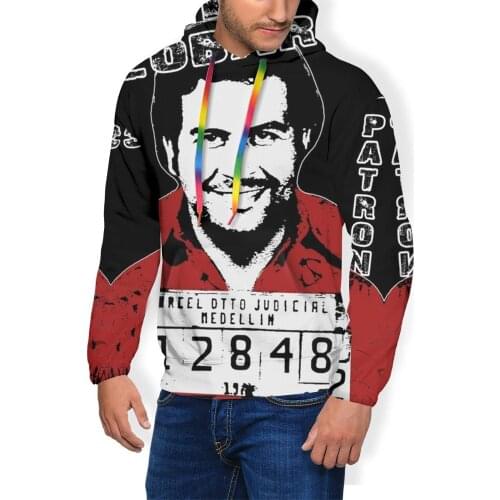 Narcos Hoodie Pablo Escobar Hoodies Mens Polyester Pullover Hoodie Outdoor Cool Red Autumn Oversize Hoodies