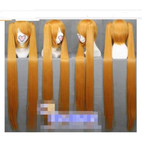 Hot wig costume gold colour Female Clip Ponytails wigs