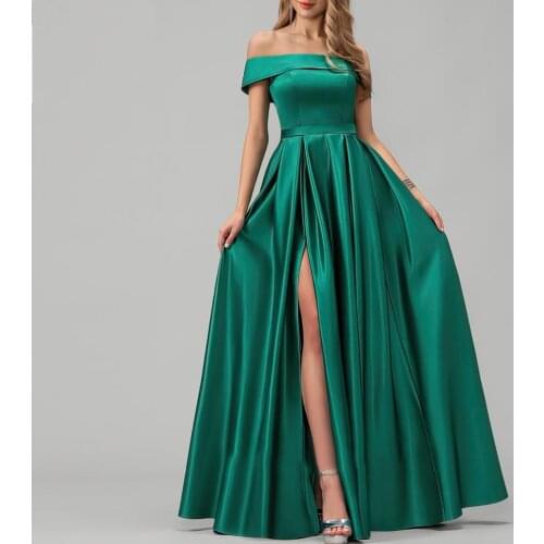 New Evening Dresses Vestido De Festa Gown Robe De Soiree Sexy Strapless Long Prom Party Formal Satin Gown