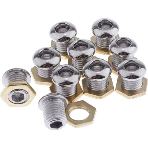 10 Pcs Chrome 1/2" Die Cast Drum Air Vent Part For Bass Tom Snare Drum Kit