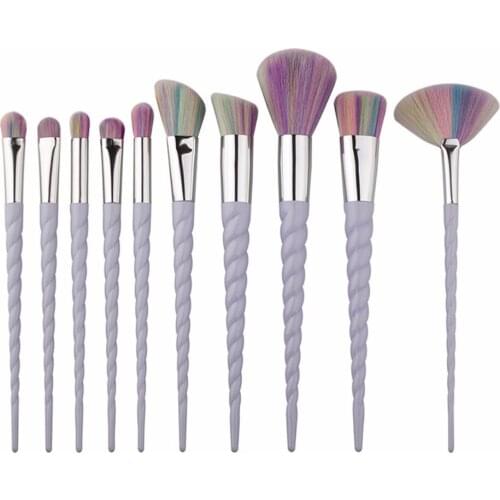 10pcs/set Unicorn Makeup Brushes Set Facial Foundation Contour Cosmetic Eyelash Eye Shadow Eyeliner Lip Brush 5 Color for Choose
