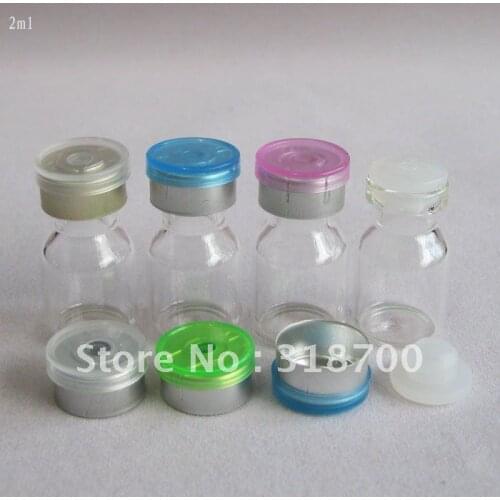 300pcs/lot 2ml Clear Injection Glass Vial With Flip Off Cap Mini Empty Bottle Glass Containers