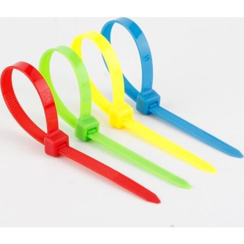 50pcs 6 color 8*400mm Colorful wire binding wrap straps Self-locking Nylon Cable sleeve Ties Plastic Zip Tie
