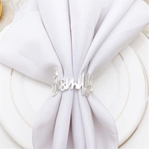 6/pcs new metal letter napkin ring Napkin Ring Hotel Restaurant Accessories spot free of charge