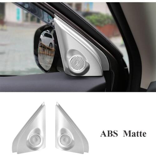 For Mitsubishi Outlander 2016 2017 Accessories ABS Chrome Door Speakers Within The Front Triangle Sequins Sticker Car Styling