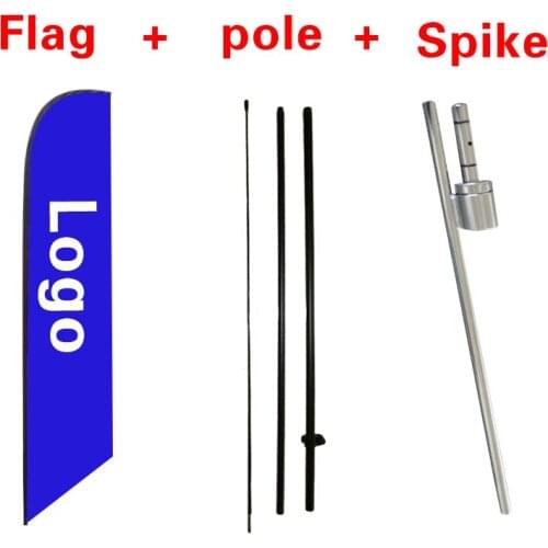 Banner Swooper Flag Pole & Ground Spike Feather Flag 11' Kit Checker Many Colors