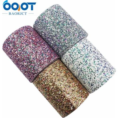194125,2yards 3'' New Shiny Chunky Glitter Ribbon Blingbling Soft Fabric Gift Package Handmade Material DIY Hairbow Accessories