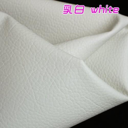 White Big Lychee Pattern PU Synthetic Leather Faux Leather Fabric Upholstery Car Interior Sofa Cover 54" Wide Per yard