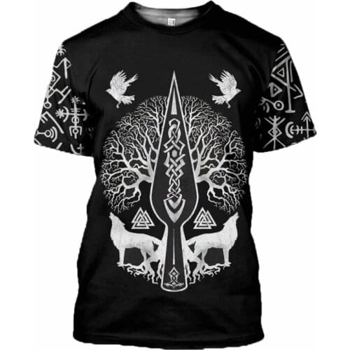 Fashion Men for women 3D Printed Viking Tattoo t shirt tees shorts sleeve Apparel cosplay streetwear drop shipping style-1