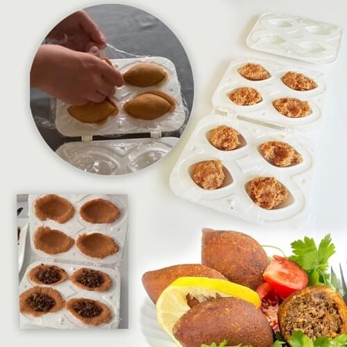 İÇLİ DUMPLINGS Practical 4'lü Kebbe Mold-Kebbe Mold Apparatus