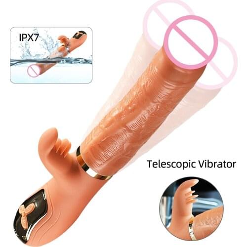 Simulation Penis Big Dildo Vibration For Woman Soft Silicone 15 Frequency Telescopic Penis Dildo Vaginal Clitoris Stimulator