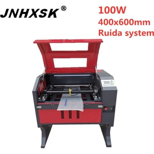 JNHXSK new machine 4060 400*600mm laser engraver machine cnc laser cutter router X axis square linear CO2 glass plywood diy cup