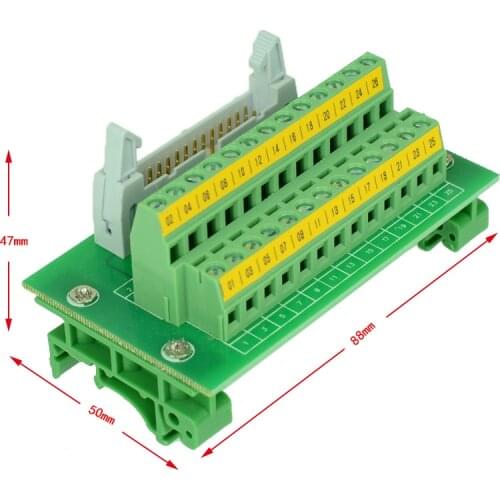 IDC26 male Mini to 26P terminal block breakout board IDC26 conne6ctor PLC relay adapter DIN Rail Mounting 2row C45 35mm