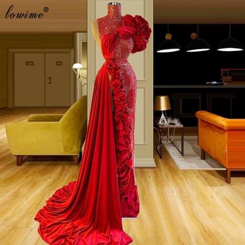 Haute Couture Red Celebrity Dresses 2021 Long Mermaid Sequins Film Opening Ceremony Dresses Evening Wear Vestidos Formales
