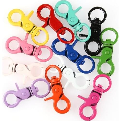 5pcs/lot 7*44mm Metal Lobster Clasp Keychain Split Key Ring Swivel Clasps Connector For DIY Bag Belt Dog Mask Chains Accessories