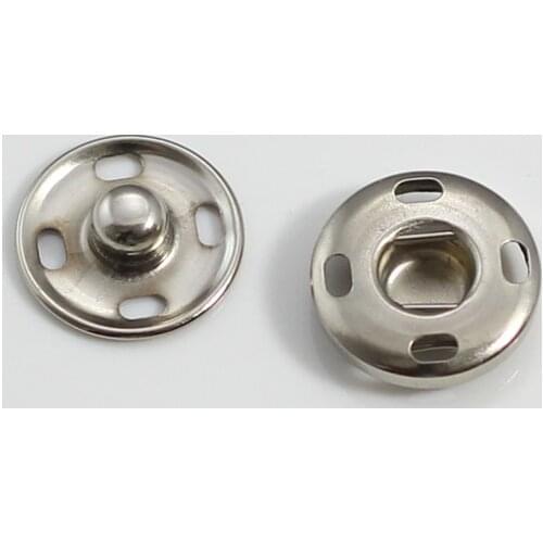 Metal Silver Plated Snap Fasteners Press Button 19mm Sew on Sewing Supplies for Garment 100set/NK164