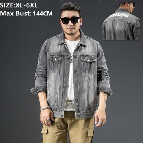 Denim Jacket Men Jeans Coat Cowboy Big Plus Size 5XL 6XL Spring Autumn Biker For Mens 2020 Black Streetwear Cool Cotton Clothes