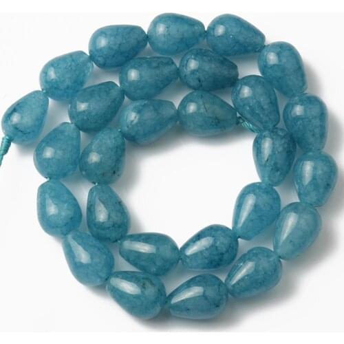 Natural Stone Dark Blue Chalcedony Jades Beads Water Drop Angelite Stone Spacer Beads For Jewelry Making Diy Bracelet Necklace
