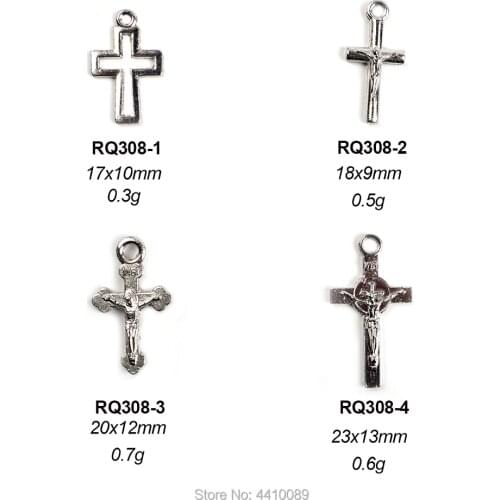 Small Alloy Cross 100 pieces Hollow Cross St Benedict Charm Religious Bracelet Medals