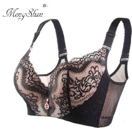 Large and thin underwear Sexy steel ring Lace holds the whole cup Large cup size Fat mm bra bralette bra push up big size bra