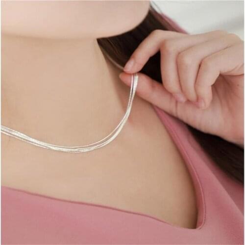 LUKENI New Fashion Silver 925 Female Choker Necklace Jewelry Girl Fashion Chain Clavicle Necklace For Women Party Accessories