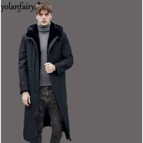Real Fur Coat Natural Mink Fur Coat Winter Jacket Men Goose Down Jacket Warm Parkas Plus Size Jackets Casaco 18026 YY1087